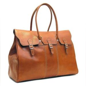 FLOTO LEATHER LUGANO DUFFLE Olive Honey Brown EUC